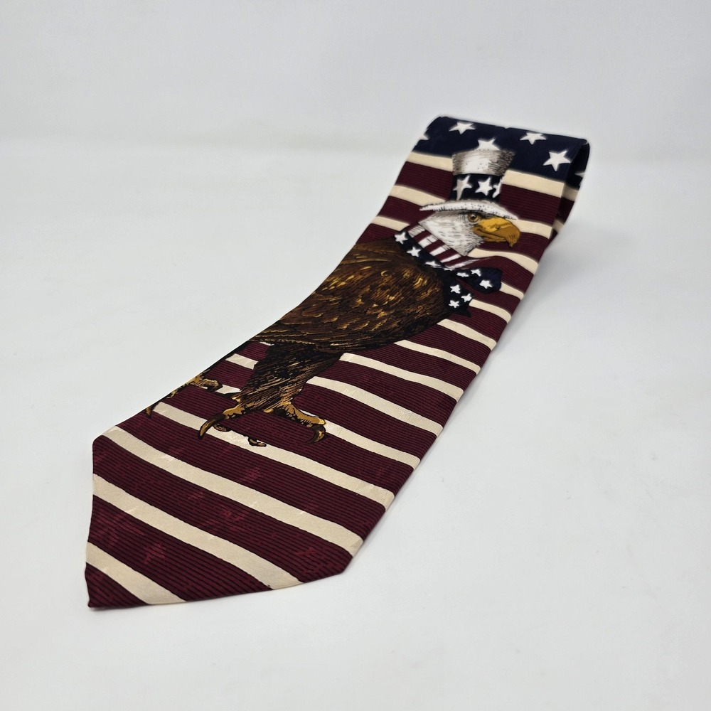 Tango Tie Mens One Size Patriotic Bald Eagle‎ Uncle Sam Red White Blue Novelty